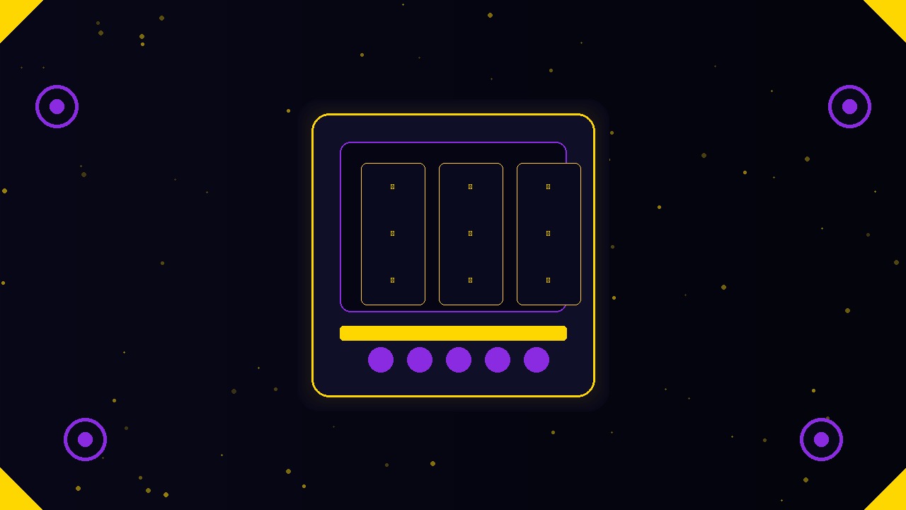 بانر رئيسي لعالم السلوتس - ماكينة سلوتس ذهبية مضاءة في الخلفية المظلمة الفاخرة